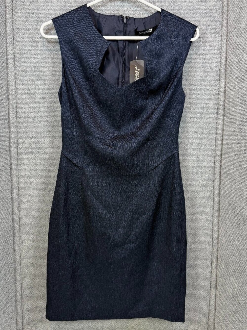 Forever 21 Womens Small Navy Blue Sheath Dress Sleeveless Career NWT